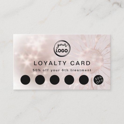 ひまわりデザインロイヤリティカード 名刺 (正面)