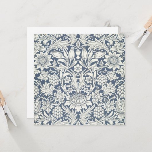 ひまわりデザイン(by William Morris) カード (正面/裏面インサイチュ)