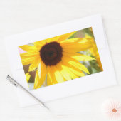 ひまわりデジタル絵画写真 長方形シール (封筒)
