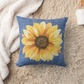 ひまわりデニム クッション (ブランケット)