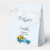 ひまわりトラックの水彩画 ベビーシャワー フェイバーボックス (正面サイド)