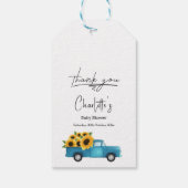 ひまわりトラックの水彩 赤ちゃん歓迎会 ギフトタグ (裏面)