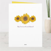ひまわりトリオ – 名前の日 カード (裏面)