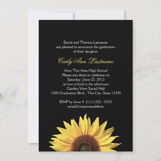 ひまわりトリフォト 招待状 (裏面)