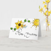 ひまわりトンボハッピーバースデーカード カード (黄色い花)