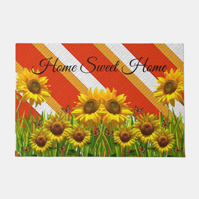 ひまわりドアマットストライプ ドアマット (正面)