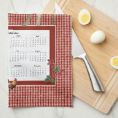 ひまわりナナロースターカウファームフレッシュレッドnホワイト キッチンタオル (四つ折り)