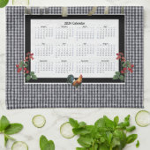 ひまわりナナロースターカウファームフレッシュ白黒 キッチンタオル (折り畳み)