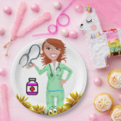 ひまわりナース紙プレート ペーパープレート (パーティー)