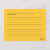 ひまわりネイビーダマスクレシピカードfor the Bride ポストカード (裏面)