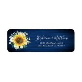 ひまわりネイビーブルーウッドアドレス ラベル (正面)