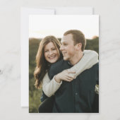 ひまわりネイビーブルーウッドフローラ結婚写真 招待状 (裏面)