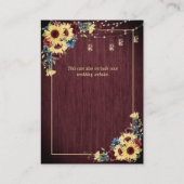 ひまわりネイビーブルーブルガンディーウッドフローラ詳細 エンクロージャーカード (裏面)