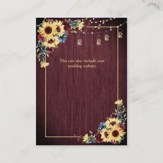 ひまわりネイビーブルーブルガンディーウッドフローラ詳細 エンクロージャーカード (裏面)