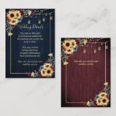 ひまわりネイビーブルーブルガンディーウッドフローラ詳細 エンクロージャーカード (正面/裏面)