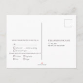 ひまわりネイビーブルーブルゴーニュ木材フローラ+メニュー インビテーションポストカード (裏面)