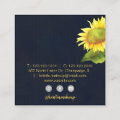 ひまわりネイビーブルーメイクアップアーティスト スクエア名刺 (裏面)
