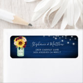 ひまわりネイビーブルーメイソンジャールライトアドレス ラベル (インサイチュ)