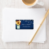 ひまわりネイビーブルーメイソンジャールライトアドレス ラベル (インサイチュ)