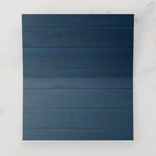 ひまわりネイビーブルー素朴フローラ結婚ズテーブル プレイスカード (内部開封)