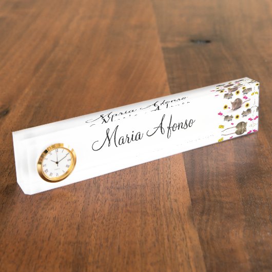 ひまわりネズミ駆除机用ネームプレート デスクネームプレート (側面)