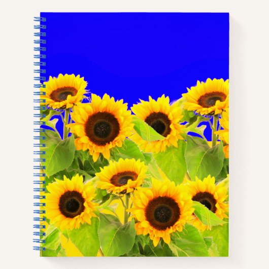ひまわりノートブック – ウクライナ国旗の色 ノートブック (正面)