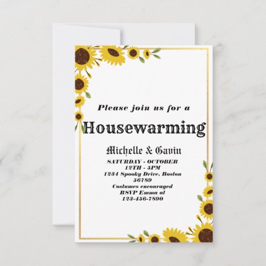 ひまわりハウスウォーミングパーティー招待状 招待状 (正面)