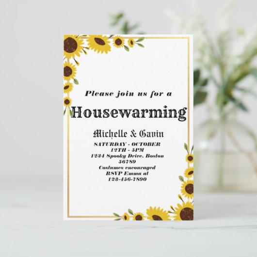 ひまわりハウスウォーミングパーティー招待状 招待状 (スタンド正面)