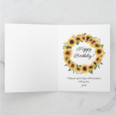 ひまわりハッピーバースデーあいさつ文の追加 カード (内部)
