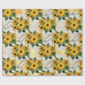 ひまわりハッピーバースデーまたは除・売却の名前の追加 ラッピングペーパー (フラット)