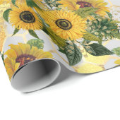 ひまわりハッピーバースデーまたは除・売却の名前の追加 ラッピングペーパー (ロールコーナー)
