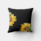 ひまわりハッピーバースデーガールブラック クッション (裏面)