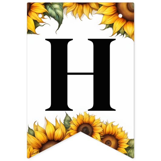 ひまわりハッピーバースデーバンティング国旗のバナー バンティングフラッグ (第2の旗)