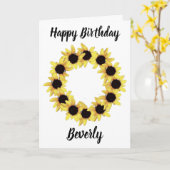 ひまわりハッピーバースデー写真 カード (黄色い花)