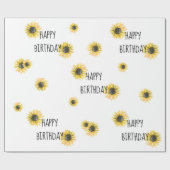 ひまわりハッピーバースデー包装紙 ラッピングペーパー (フラット)