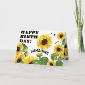 ひまわりハッピーバースデー カード (正面)