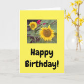 ひまわりハッピーバースデー! カード (黄色い花)