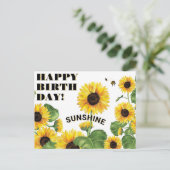 ひまわりハッピーバースデー ポストカード (スタンド正面)