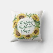 ひまわりハッピーマザーズデイフローラフレーム枕 クッション (裏面)