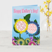 ひまわりハッピーマザーズデイ写真枠 カード (黄色い花)
