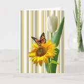 ひまわりハッピーマザーズデイ折り畳みグリーティングカード カード (正面)