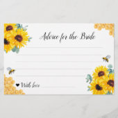 ひまわりハニカムブライダルシャワーアドバイスカード (正面)