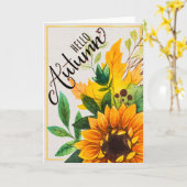 ひまわりハロー秋 カード (黄色い花)