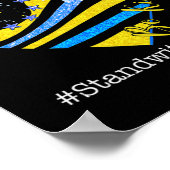 ひまわりハートウクライナ国旗の親切なスタンド ポスター (角)