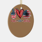 ひまわりハートサイン平和ラブアメリカ7月4日 セラミックオーナメント (右)