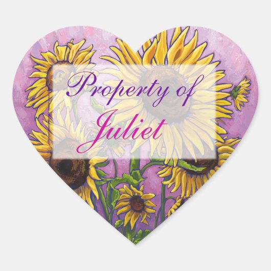 ひまわりハートブックシール ハートシール (正面)