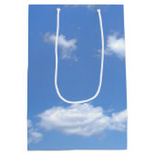 ひまわりハート抽象芸術オンスカイ ミディアムペーパーバッグ (裏面)