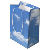 ひまわりハート抽象芸術オンスカイ ミディアムペーパーバッグ (裏面アングル)