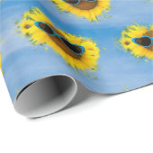 ひまわりハート抽象芸術オンスカイ ラッピングペーパー (ロールコーナー)