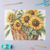 ひまわりバスケットを収穫 薄葉紙 (クラフト)